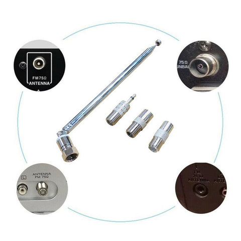 FM Radio Antenna Replacement Telescopic Screw F Type Male Plug Connector Adapter-CE00839-Veeddydropshipping