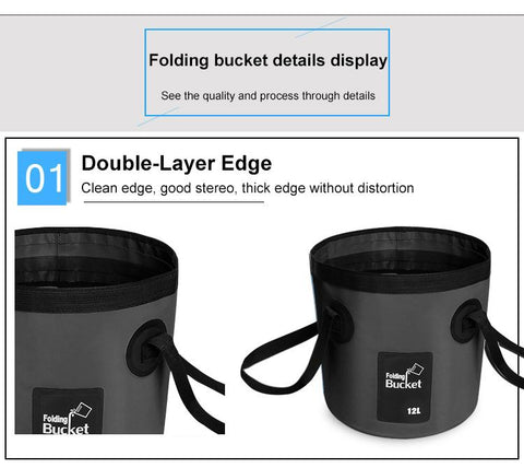 Foldable Bucket Outdoor Travel Water Storage Bag-HA01099-Veeddydropshipping