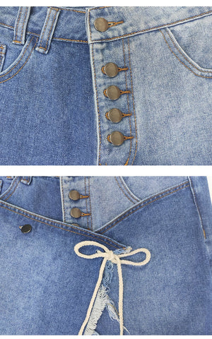 Women jeans pants fashion high waist  Street dress-WF00355-Veeddydropshipping