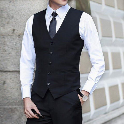 Slim Fit Suit Male Waistcoat Homme Casual Sleeveless-MF01301-Veeddydropshipping