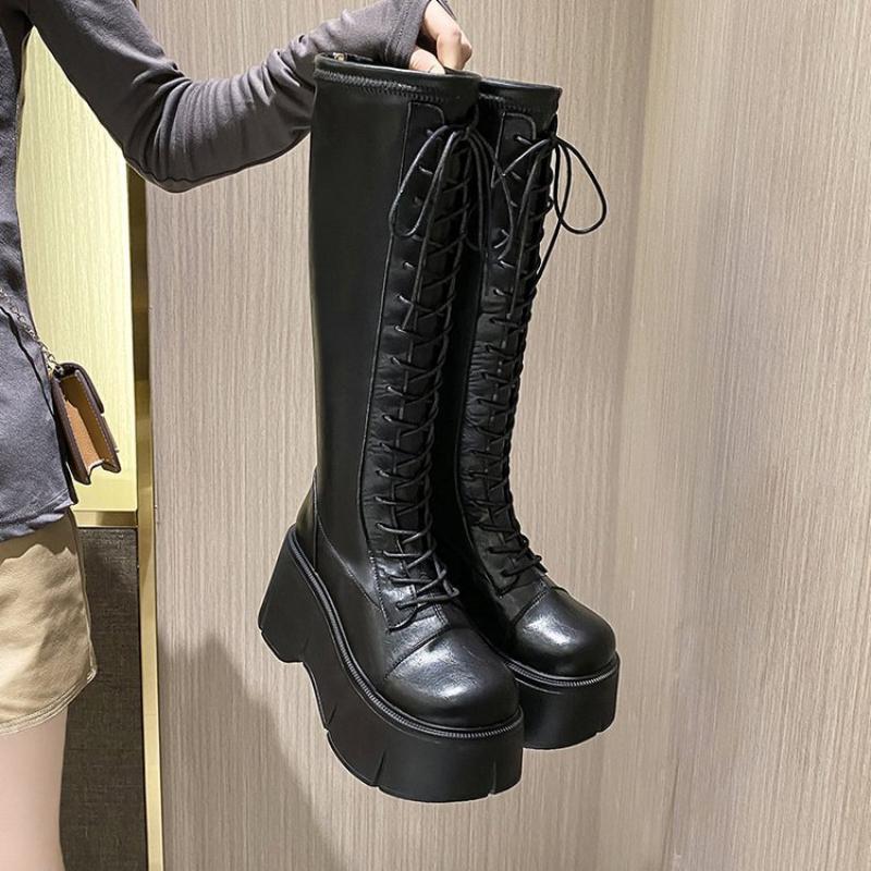 Woman Ankle Boots Soft Lace-up Ladies Chelsea Zipper-BS00930-Veeddydropshipping