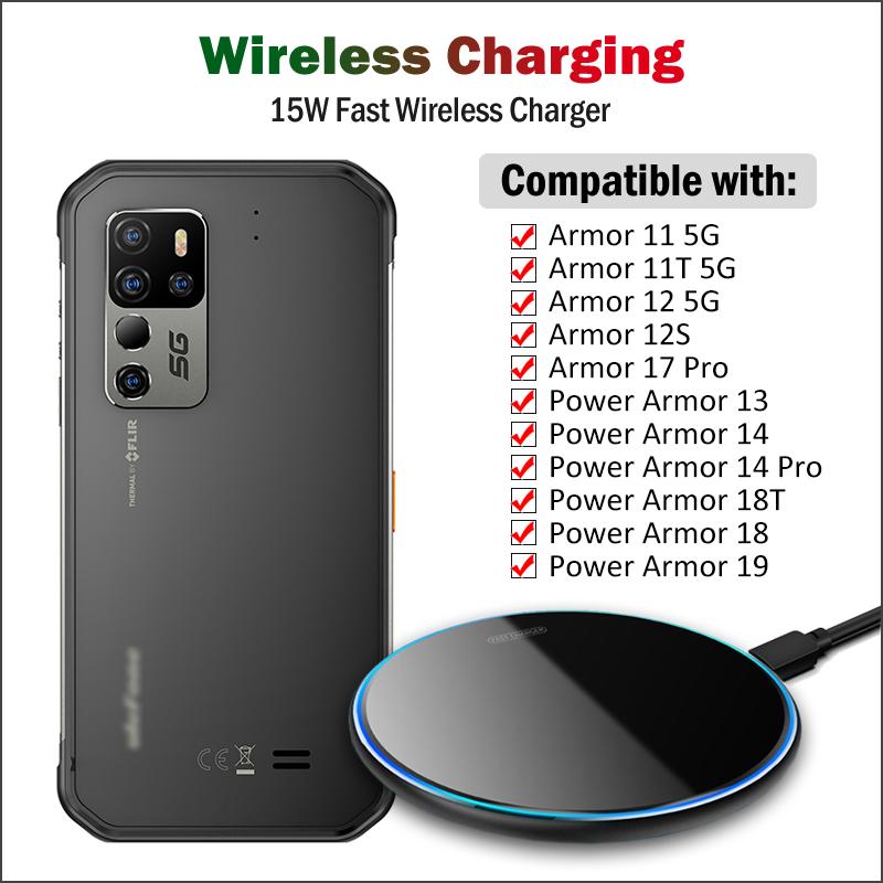 15W Fast Qi Wireless Charging Pad for Ulefone Armor 10 11-PA01103-Veeddydropshipping