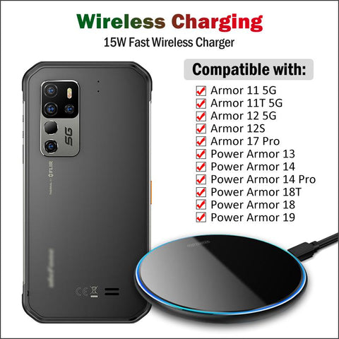 15W Fast Qi Wireless Charging Pad for Ulefone Armor 10 11-PA01103-Veeddydropshipping