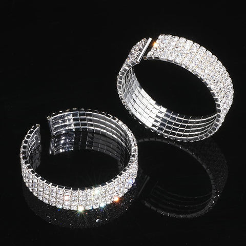 Classic Elegant Tassel Crystal Bridal Jewelry Sets  -JW00340-Veeddydropshipping