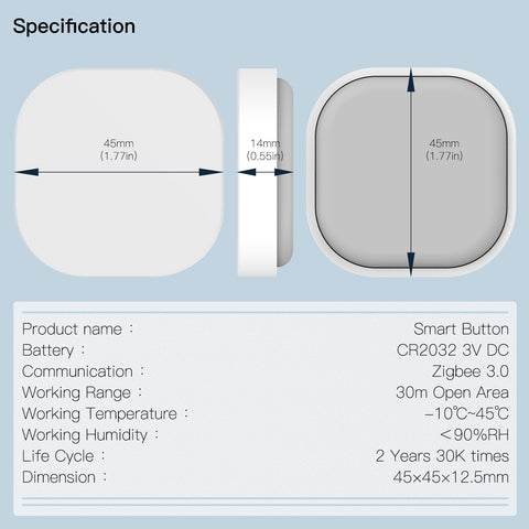 Tuya ZigBee Smart Key Switch Wireless Remote Control Key Controller -CE00623-Veeddydropshipping