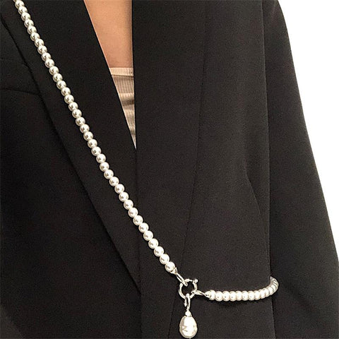 Statement Pearls Long Necklace For Women Big Pendant Jewelry-JW01235-Veeddydropshipping