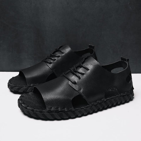 Slippers Male Beach Ankle Shoes Outdoor Hiking Leather-BS01529-Veeddydropshipping