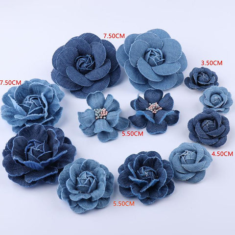 Denim Fabric Flowers Clothes Hats-HA00754-Veeddydropshipping