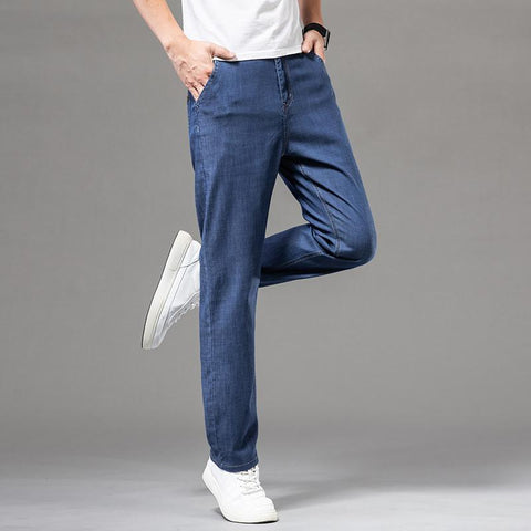 Spring Summer Men&#39;s Business Fashion Straight Thin Jeans 2023 New Stretch-TB01302-Veeddydropshipping