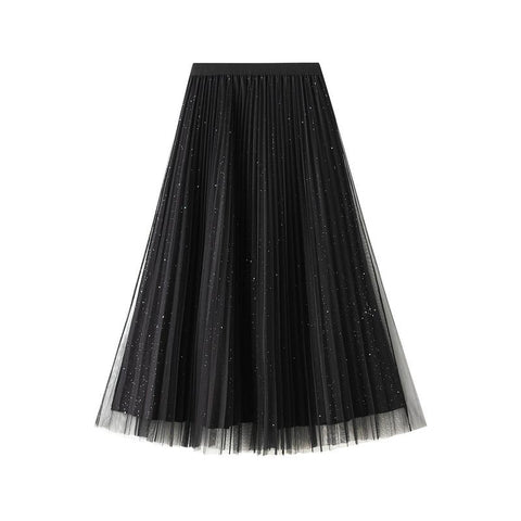 Bright Silk Screen Half-length Skirt For Women-WF00370-Veeddydropshipping
