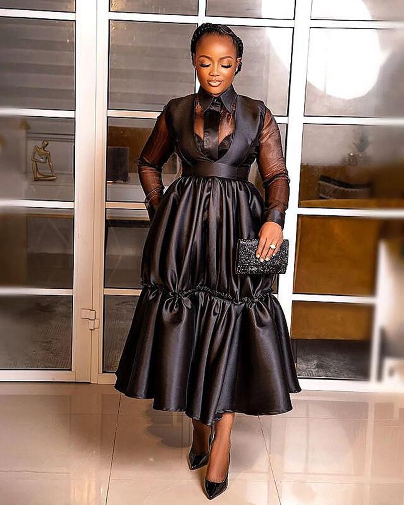 African Women Long Sleeve O-neck Dress-Veeddydropshipping