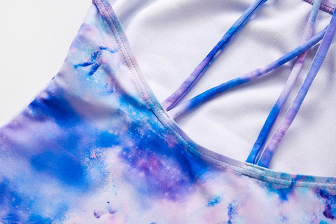 2022 New Girls Swimsuit One Piece Girls Swimswear Tie Dye Swimwear Large -OS00171-Veeddydropshipping
