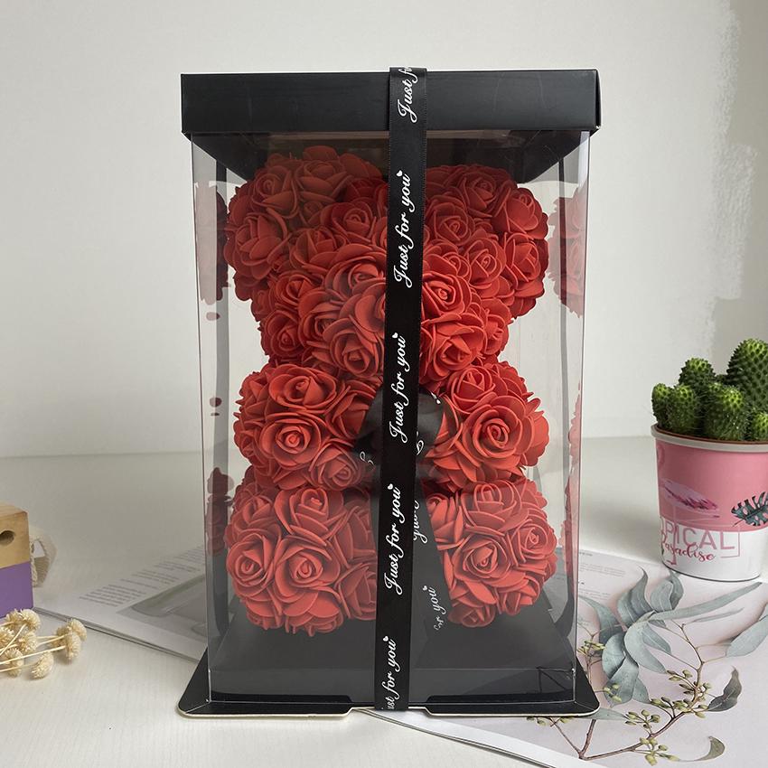 Romantic Valentine Eternal Flower Rose Bear-HA00667-Veeddydropshipping