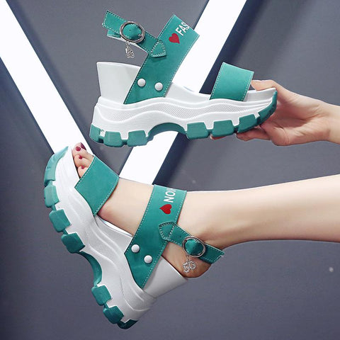 Summer Chunky High Heels Female Wedges Shoes for Women-BS00896-Veeddydropshipping