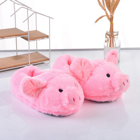 Cute Pig Animal Cartoon Plush Slippers Non-Slip-BS01158-Veeddydropshipping