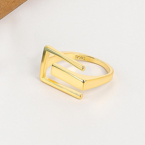 Silver Color Geometric Glossy Rings for Women Personality Ring -JW01393-Veeddydropshipping