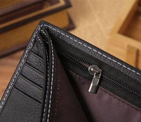 Mens Black Leather Bifold Wallet-MF00724-Veeddydropshipping
