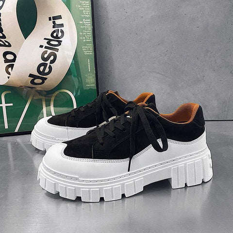 Male Sneakers Black Autumn Shoes Platform Sneakers-BS01362-Veeddydropshipping