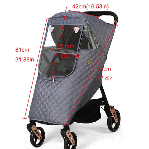 Universal Waterproof Winter Thicken Rain Cover Wind Dust Shield Full Raincoat for Baby-TB00398-Veeddydropshipping