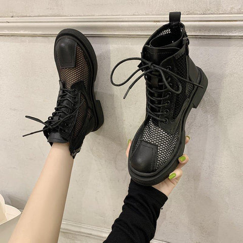 New Breathable Comfortable Zipper Lace Up Women&#39;s-BS01029-Veeddydropshipping