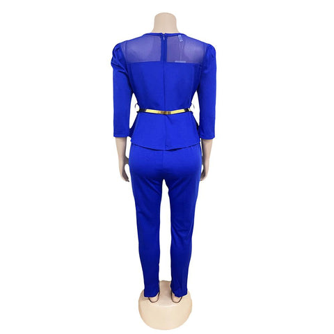 Plus Size Women Chiffon Clothing Two Piece Set-WF01719-Veeddydropshipping