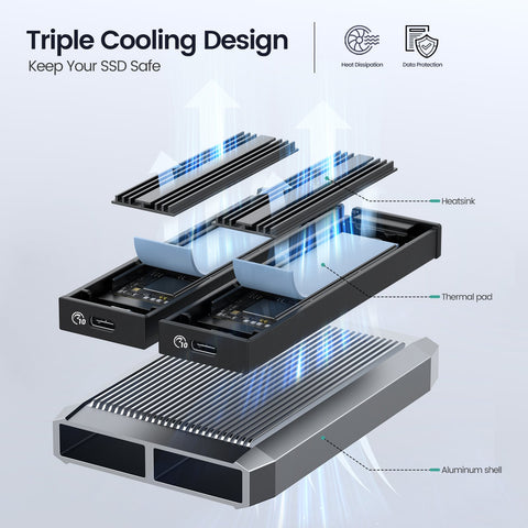 Dual  SSD Enclosure  Blazing  Thunderbolt   Compatible-CO00937-Veeddydropshipping