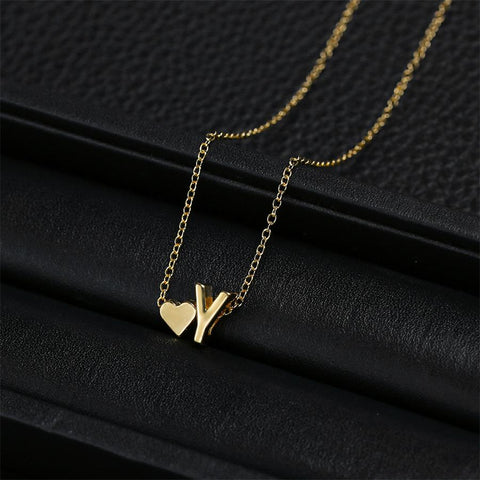 Heart A-Z Initial Letters Pendant Necklace For Women-JW01242-Veeddydropshipping
