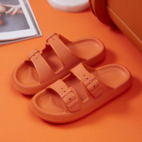 Fashion Buckle Soft Sole Pillow Slides Sandals Woman-BS01178-Veeddydropshipping