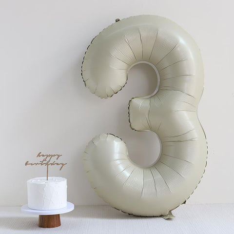 Cream Number Balloons with Crown-HA00592-Veeddydropshipping