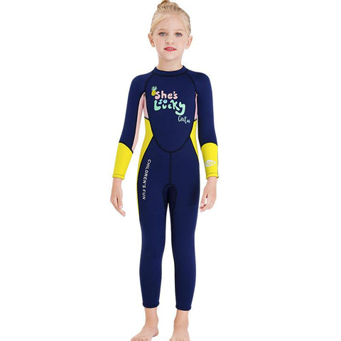 girls wetsuit diving suit 2.5MM neoprene  swimsuit girls long sleeve  surfing-OS00060-Veeddydropshipping
