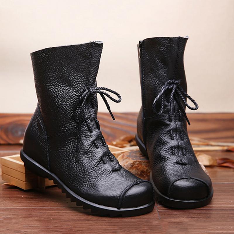 Autumn Winter Fashion Side Zipper Platform Boots Women-BS00981-Veeddydropshipping