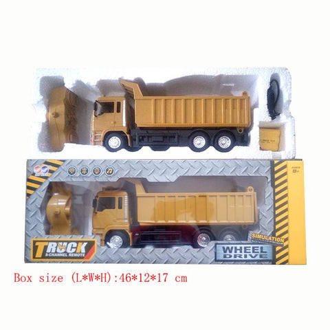 RC Car Dump Truck Toys Kids Boys Xmas Birthday Gifts Yellow Color RC Engineering-TB01424-Veeddydropshipping