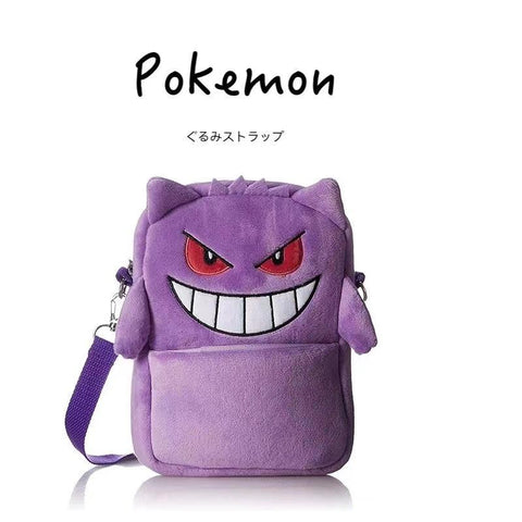 Pokemon Gengar Psyduck messenger bag plush backpack-TB00068-Veeddydropshipping