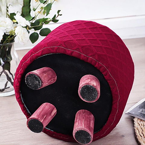 Ottoman Footstool Cover Round Stool Covers-HA00530-Veeddydropshipping