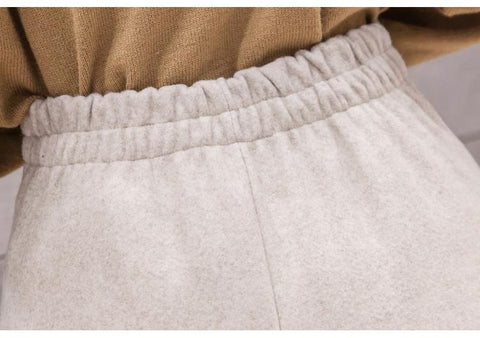 Women High Waist Woolen Mini Skirts-Veeddydropshipping