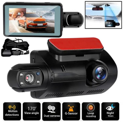 Dual Lens Dash Cam for Cars Black Box HD 1080P Car Video-AM00570-Veeddydropshipping