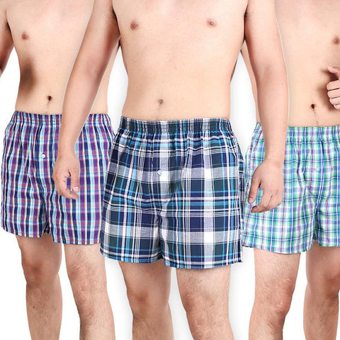 panties Underwear male Boxers Shorts Casual Sleep Underpants Plaid-MF01441-Veeddydropshipping
