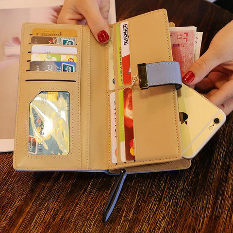 Women Long Wallet Gold Hollow Leaves Pouch Handbag For-BS00203-Veeddydropshipping