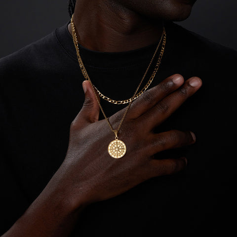 Necklaces  Pendant, Stainless Steel Cuban Figaro Wheat -JW01265-Veeddydropshipping