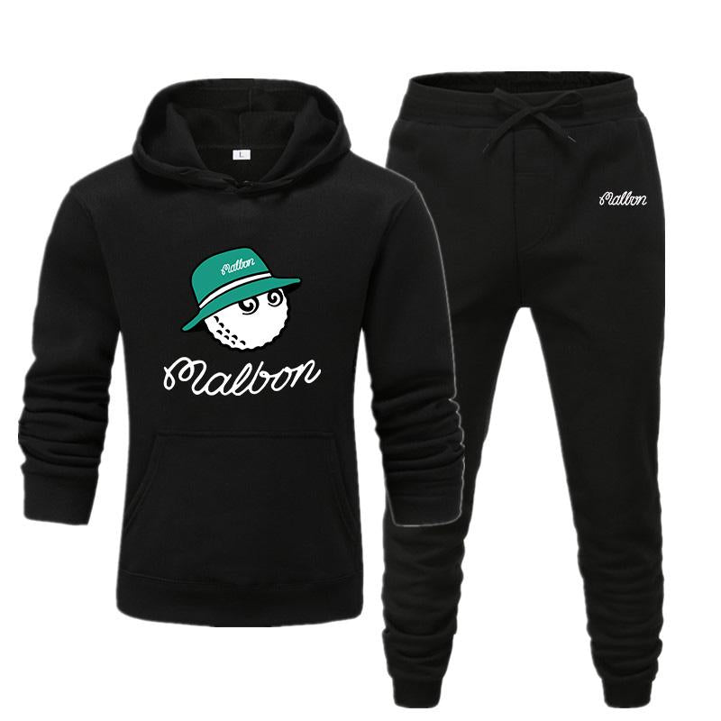 Malben Golf Wear Men's Fleece Hoodie + Pants Winter 2022  Jacket Fashion Casual -OS00635-Veeddydropshipping