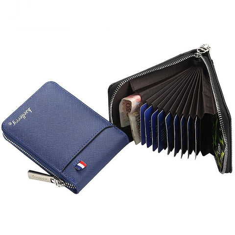 Small Multifunctional Hand Card Holder PU Business Zipper Purse-BS00182-Veeddydropshipping