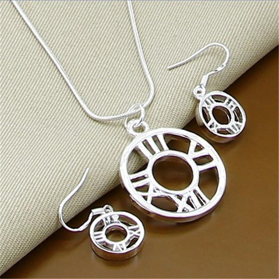 925 Sterling Silver Snake Chain Jewelry Sets Necklace Earrings Sets- JW00267-Veeddydropshipping