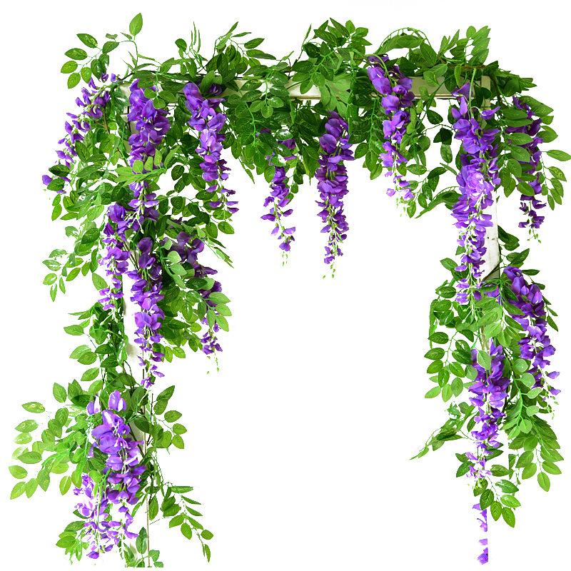 Flower String Artificial Wisteria Vine Garland Plants-HA00727-Veeddydropshipping