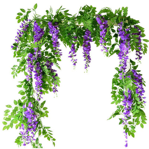 Flower String Artificial Wisteria Vine Garland Plants-HA00727-Veeddydropshipping