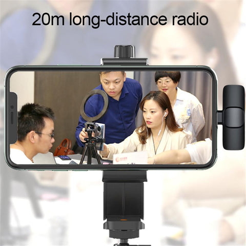 2 In 1 Wireless Lavalier Microphone Portable Audio Video Recording Mini Mic-CE01286-Veeddydropshipping