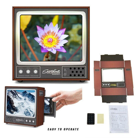 Movie Mobile Phone Screen Magnifier Amplifier Vintage TV Shape Box Foldable-PA00742-Veeddydropshipping