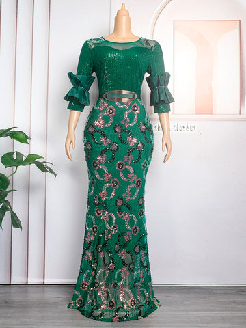 African Women Plus Size Evening Dresses-WF01530-Veeddydropshipping