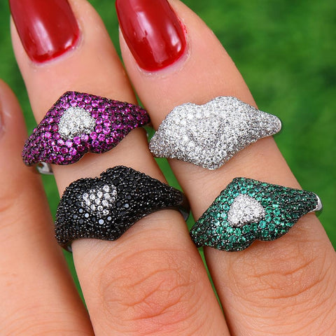 Trendy Stackable Heart Cubic Zircon Chic Ring -JW00432-Veeddydropshipping