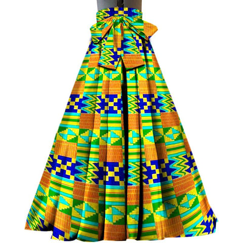 African High Waist Clothing Ankara Long Skirt-WF01661-Veeddydropshipping