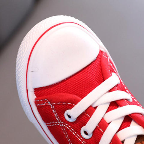 2022 Spring New Kids Canvas Shoes for Boys Solid Red Light School-TB00115-Veeddydropshipping